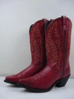Women's sz 9 M Laredo Lucille Western Boots Snip Toe Red Leather Cowgirl Cowboy