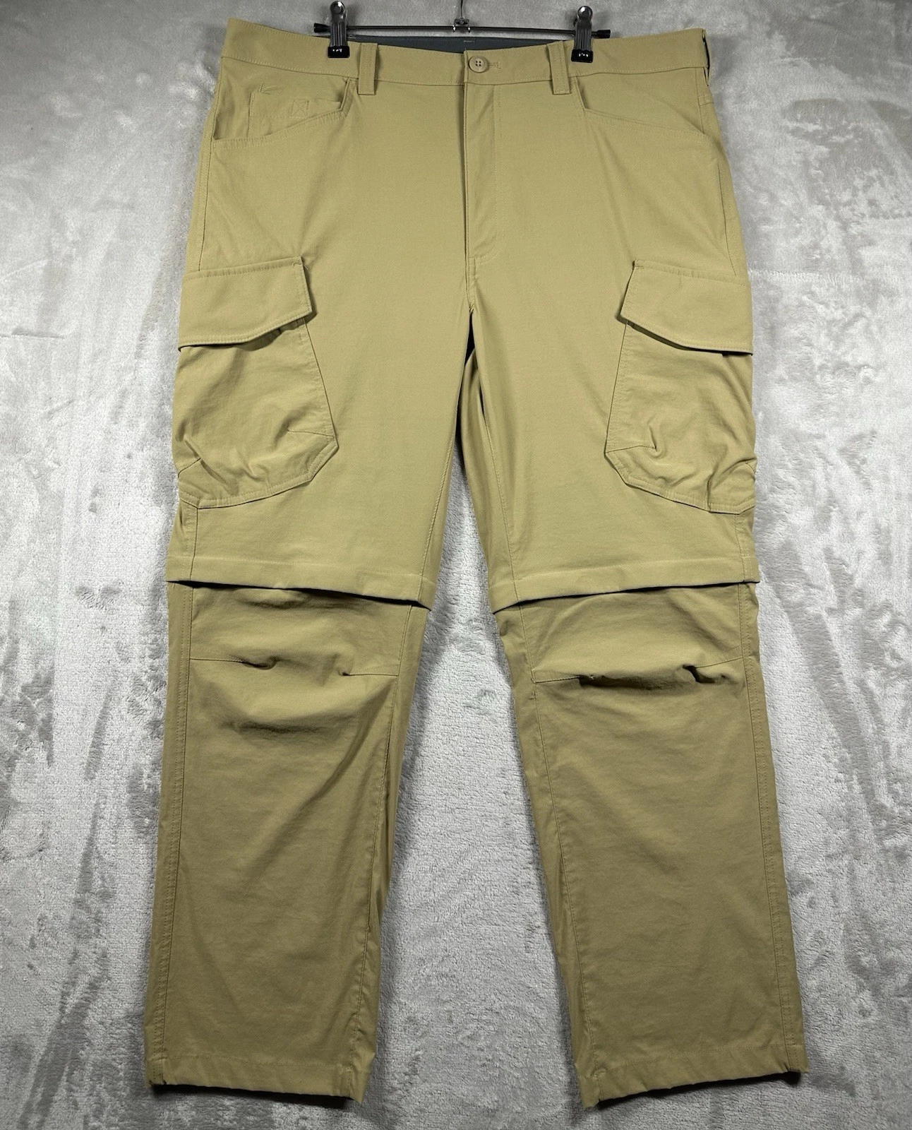 Eddie Bauer Convertible Zip Off Cargo Pants Nylon Men's 38x30 Tan Fishing Hiking