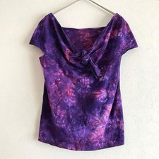 USED TRICO COMME DES GARCONS TIE-DYE RIBBON TOP WITH FLORAL CUTWORK GOOD