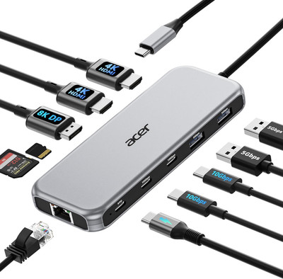 Acer Laptop Docking Station 3 Monitors, 11-In-1 USB C Docking Station