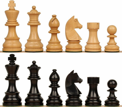 | Official Tournament Staunton Style Chess Pieces, German Knight Luxury Wooden C