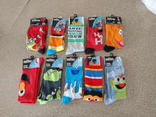10 PAIRS ADULT SIZE 9-13 UNISEX DISNEY SESAME STREET SOCKS - NWT