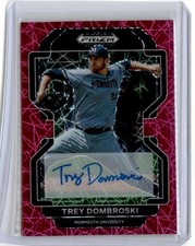 2022 Panini Prizm Draft #PDP133 Trey Dombroski Pink Velocity Auto
