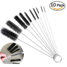 10Pcs Baby Bottle Brushes Set, Stainless Steel Straw Cleaner  Multifunctional K