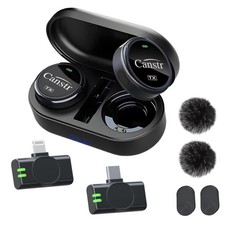 Wireless Lavalier Microphone for iPhone/Android, Lapel Mics with Lightning/US...