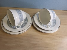 2 x Royal Doulton - Counterpoint H5025 - Trio - Teacup Saucer & Plate