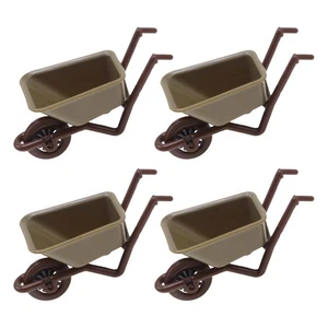 4 Pcs Miniature modèle de brouette Maison Poupée Ornement Décoration de paysage