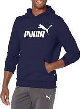 Puma NAVY Essentials No. 1 Logo Pullover Hoodie Mens Size Large L - Sweatshirt