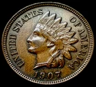 1907 INDIAN CENT UNCIRCULATED! 4 DIAMONDS! A beautiful coin!