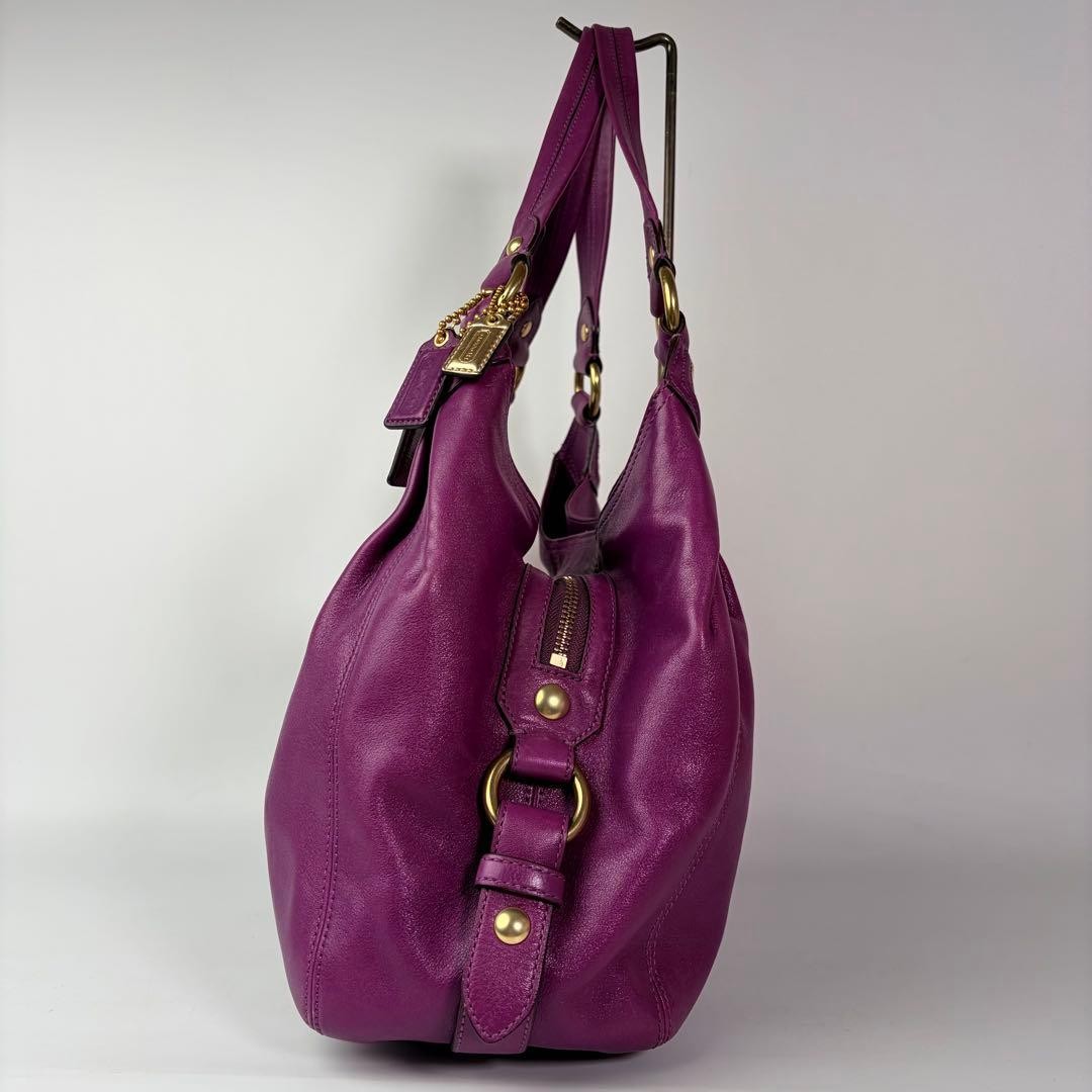 COACH Madison Maggie Shoulder Bag Purple Leather Y2K … - Gem