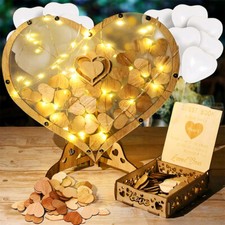 Hochzeit Gästebuch Hochzeitsdeko mit 88 Holzherzen Geschenke Hochzeitsgästebuch