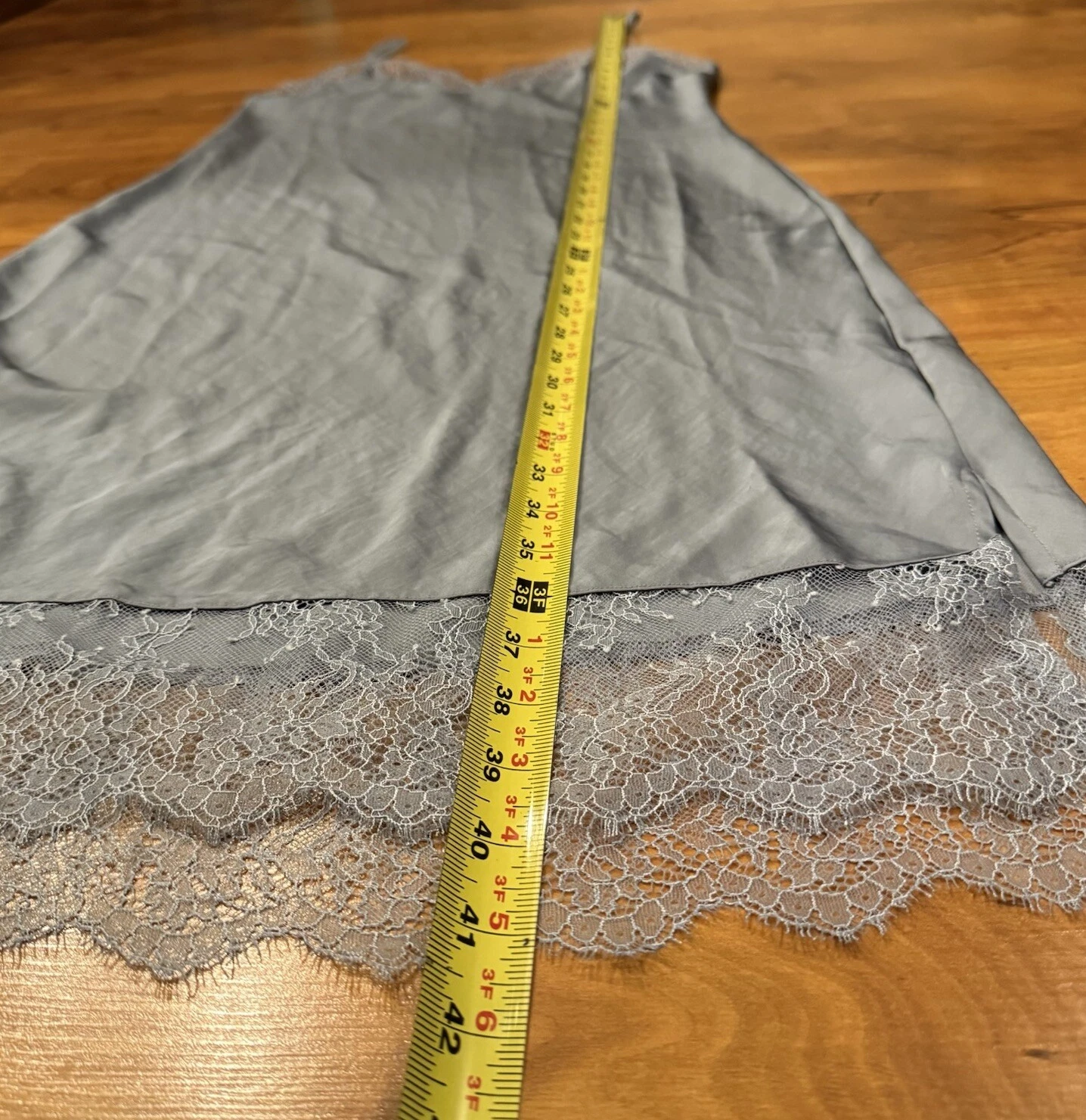 UNDERCOVER Abito da notte vintage Y2K Victoria's Secret grigio pizzo top schiena aperta slip TAGLIA M