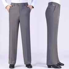 Men Ballroom Latin Dance Pants Straight Fit Modern Smooth Practice Trousers Long