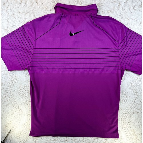 Mens Nike Dri Fit Polo Golf Shirt Large Purple Kingwood Country Club Logo - Picture 5 of 12
