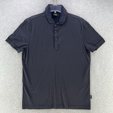 Hugo Boss Mens Polo Medium Navy Blue Short Sleeve Camisa Short Sleeve Casual