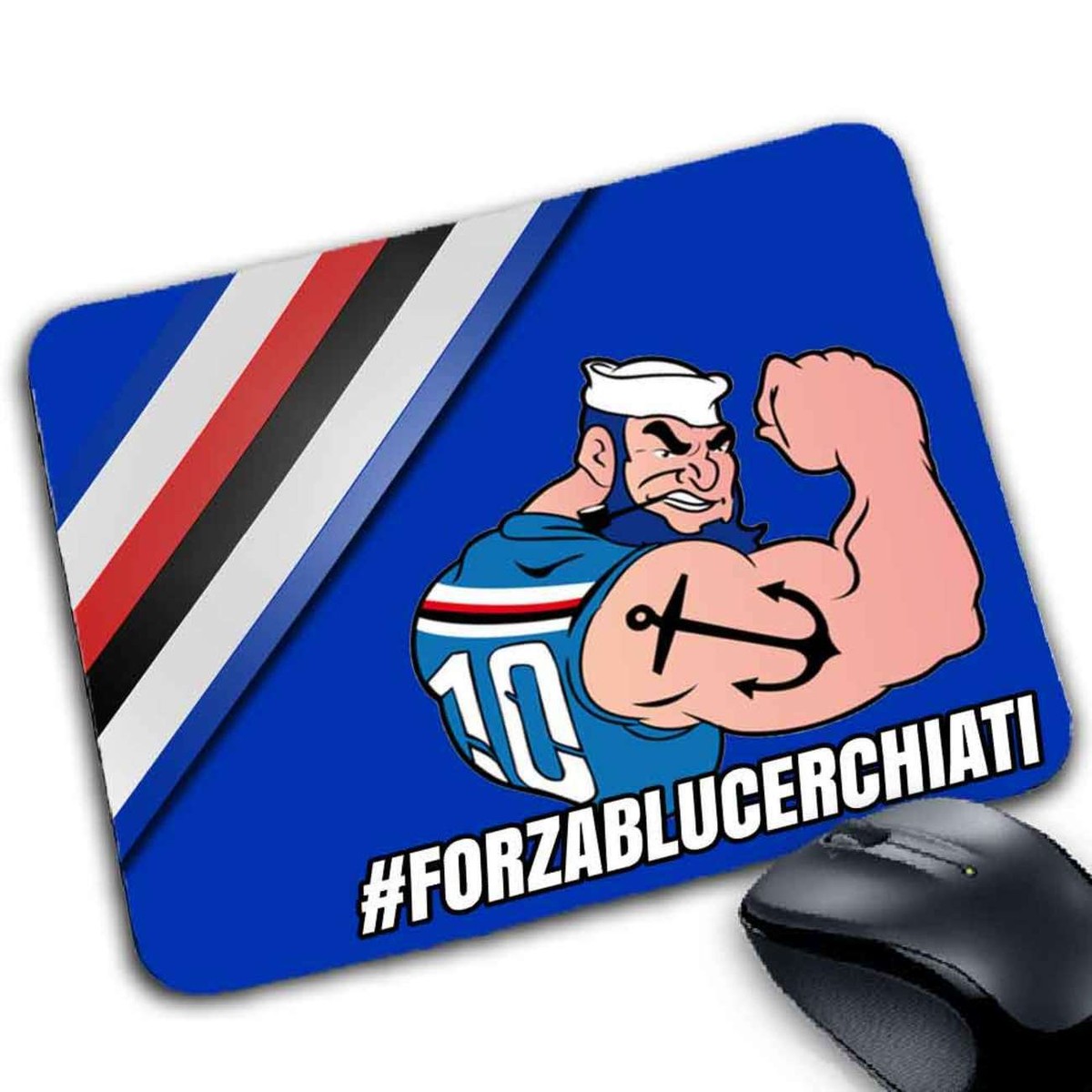 Tappetino Mouse Sampdoria Calcio personalizzabile #forzablucerchiati