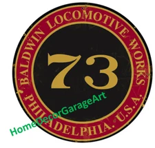 Baldwin Locomotive Works Railway Railroad Metal Sign Train Room Garage Art