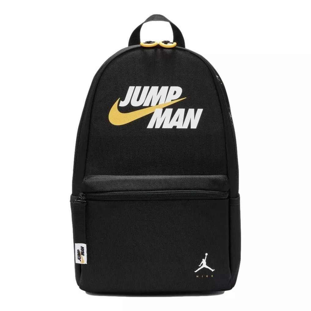 Nike Air Jordan Jumpman School Sport Backpack Black White Yellow 9A0551 023