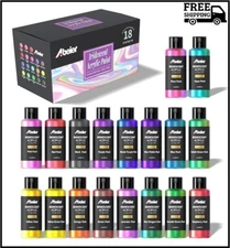 ABEIER Iridescent Acrylic Paint, Set of 18 Chameleon Colors, 2 oz/60ml Bottles, 