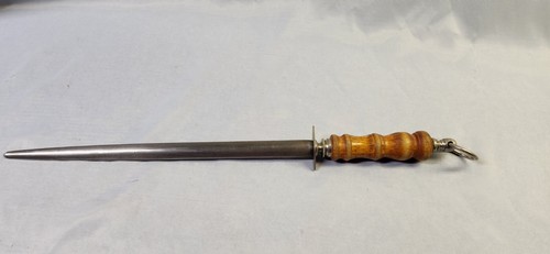 VINTAGE F. DICK 14" OVAL SHARPENING STEEL w/ WOOD HANDLE MADE IN GERMANY ~ NICE! - Picture 5 of 9