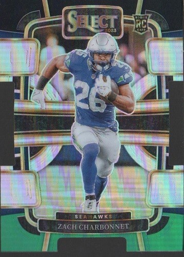 2023 Select "Concourse: Black/Green Die-Cut Prizm" Zach Charbonnet RC #86