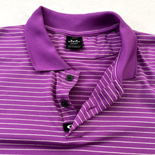 Oakley Mens Shirt Large Purple Striped Golf Polo Regular Fit Stretch Performance