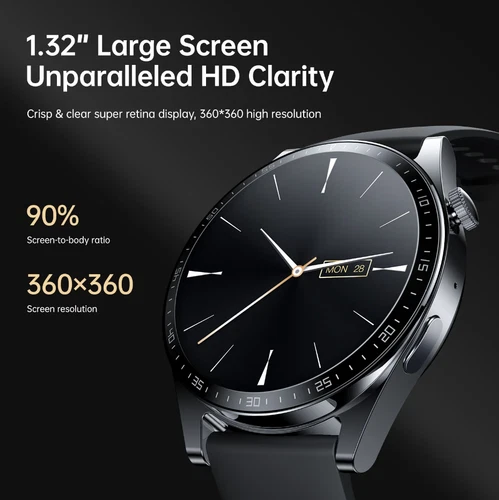 JOYROOM JR-FC2 Classic Series Smart Watch - Black, Waterproof, Bluetooth Calls - Picture 3 of 8