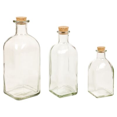 3 oder 6 Klarglas Vorratsflasche Gläser Fläschchen Korken Stopfen Küche Kruzifix Set