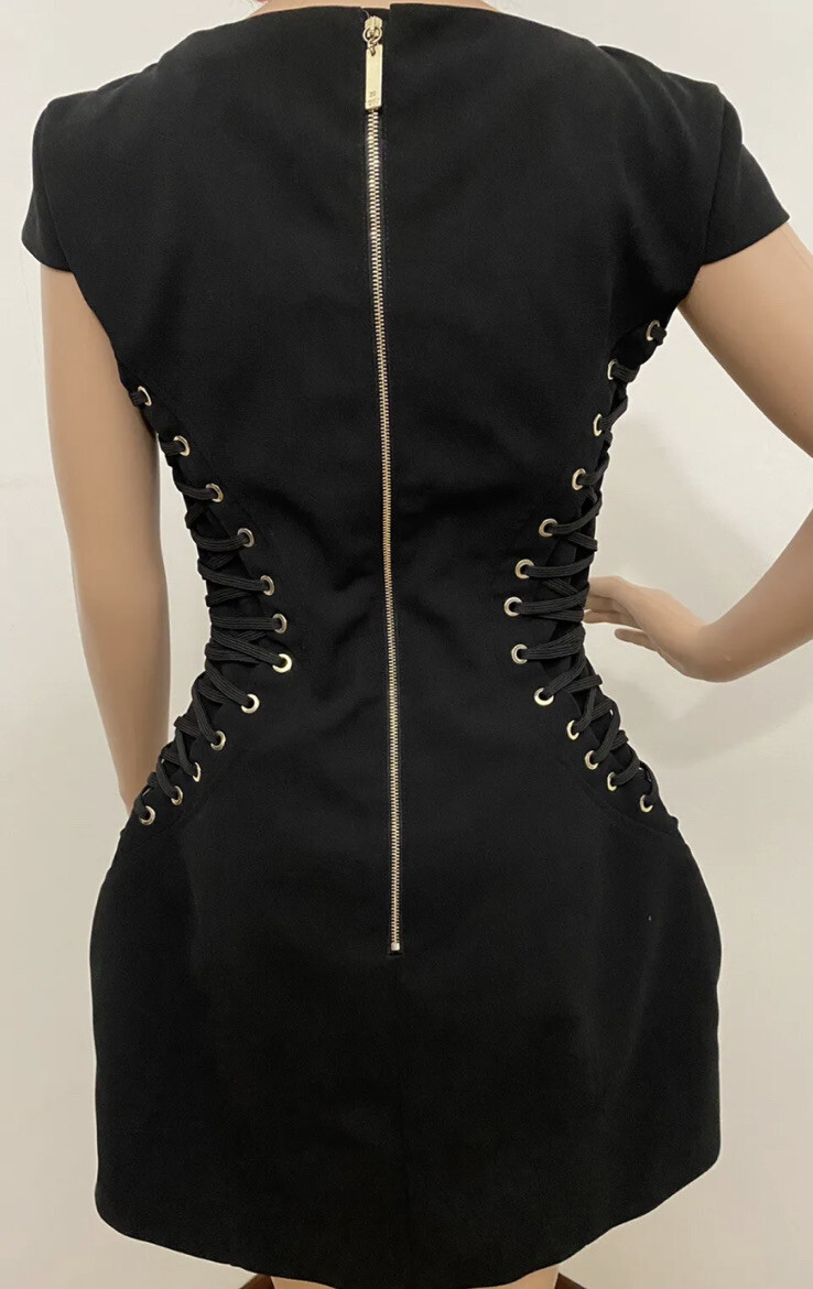 RARE!!🔥ELISABETTA FRANCHI 🔥CORSET  MINI DRESS BLACK  Size 42 image 7