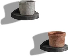 Small Floating Shelves for Wall Set of 2 Semicircle Wood 4Inch Mini Wall Shel...