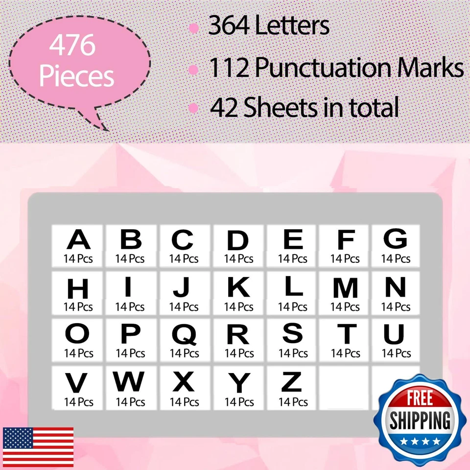 Bemeol 476 Pieces Bulletin Board Letters 4 Inch Large Alphabet Letter Sticker - Image 3 of 4