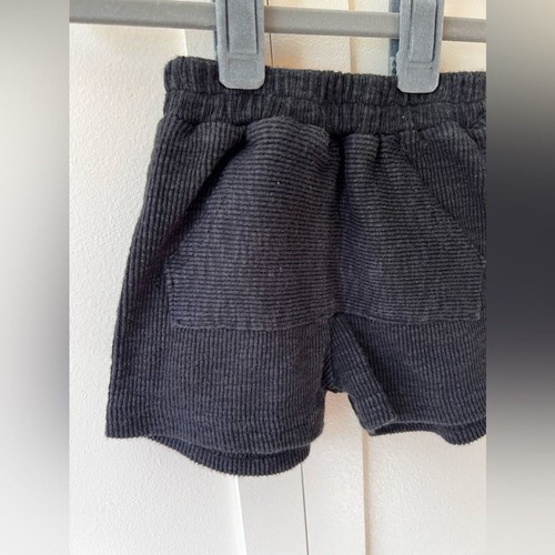Aosta Aziel & Luca Ribbed Cotton Black Baby Shorts Size 3-12 Months - Picture 5 of 10