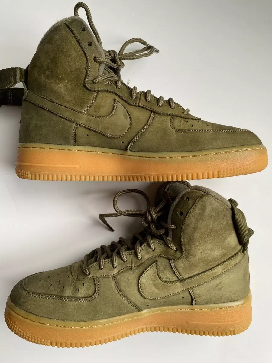 Mens Nike Air Force 1 High '07 LV8 Suede Vintage Green Gum Medium Brow 