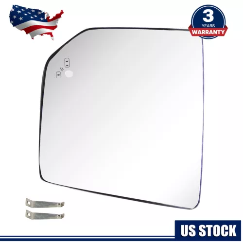 Left Driver Side Heated Mirror Glass W Blind Spot Sensor For 15-20 Ford  F150