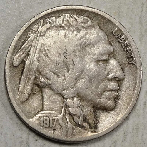 1917-S Buffalo Nickel, Choice Fine, About 3/4 Horn, Commercial VF   0321-03