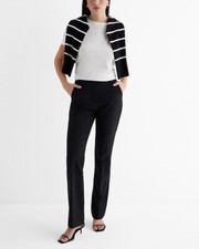 NEW EXPRESS 80 BLACK HIGH WAISTED EDITOR BOOTCUT PANTS SZ 6