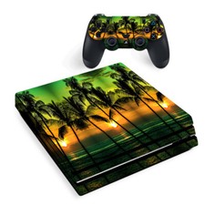 PS4 Pro Console Skins Decal Wrap ONLY - Sunset Palm Trees Ocean