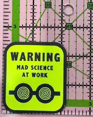 Funny Warning Sticker:  WARNING MAD SCIENCE AT WORK - Vinyl Decal Sticker Bomb