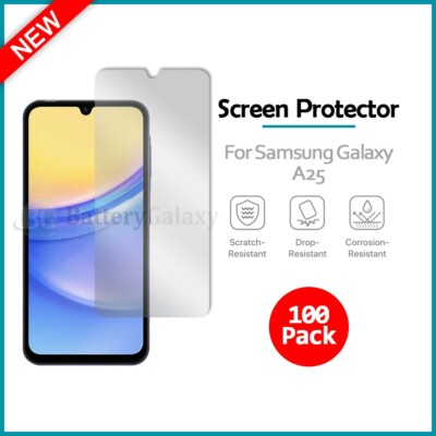 100-Pack LCD Ultra Clear HD Screen Shield Protector for Phone Samsung Galaxy A25