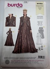 Burda Pattern 6398 History Womens Renaissance Dress Size 8 -18 Uncut