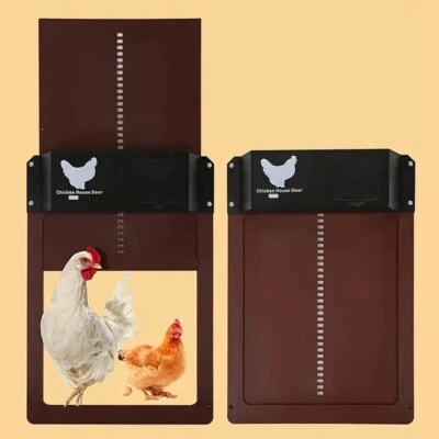 Automatic Chicken Coop Door Waterproof Light Sensor Poultry Gate Hen House NEW