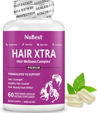 NuBest Hair Xtra - Hair Growth Vitamin for Faster Hair Growth - 60 Hair Growth