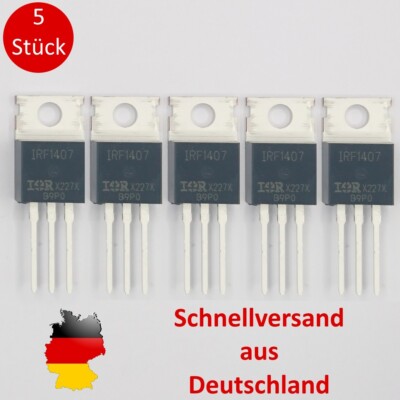 5 x IRF1407 N-channel Power MOSFET 7,8 mΩ 75V TO-220 NEU Transistor