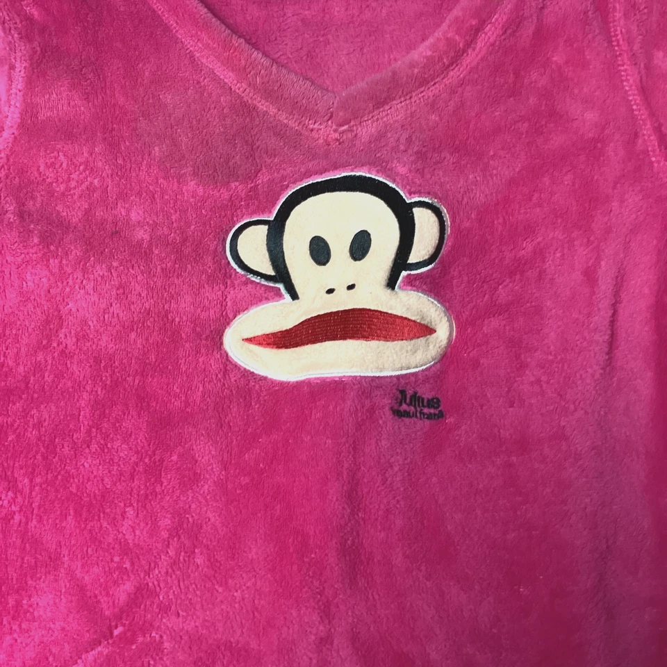 Top de pijama Paul Frank rosa, manga larga, para mujer, calcomanía mono, talla grande Foto 2 de 4