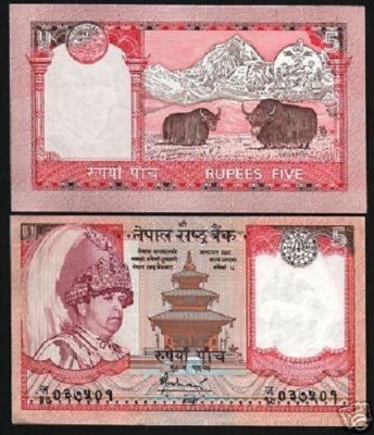 NEPAL 5 RUPEES P53 2005 *REPLACEMENT* JA 17 KING YAK EVEREST