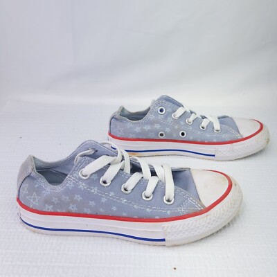 Converse Shoes Stars Red White Blue American Patriotic Sneaker Youth Size 12