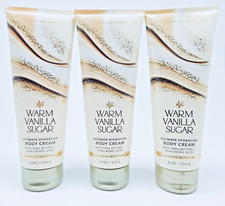 3 BATH BODY WORKS WARM VANILLA SUGAR 24 HR MOISTURE ULTRA SHEA BODY CREAM 8 oz
