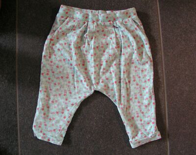Haremshose von H&M Gr. 80 Hellblau mit Blümchen TOP