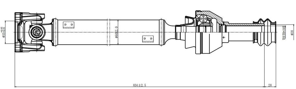 Conjunto de eje de transmisión delantero para Dodge Ram 1500 2002-2006 4x4 52105990AA Foto 3 de 4