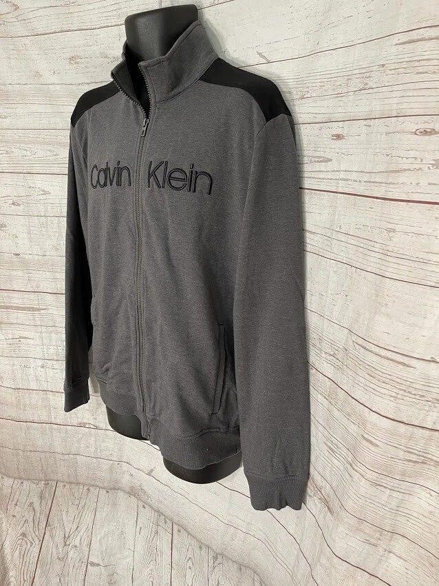 Cárdigan de hombre Calvin Klein cremallera completa gris/negro talla L grande Foto 2 de 4